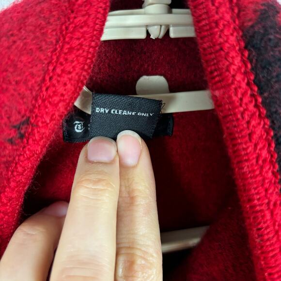 Tally-Ho Equestrian Horse Red Wool Vest Medium collar full zip Western Cowgirl - Picture 5 of 7